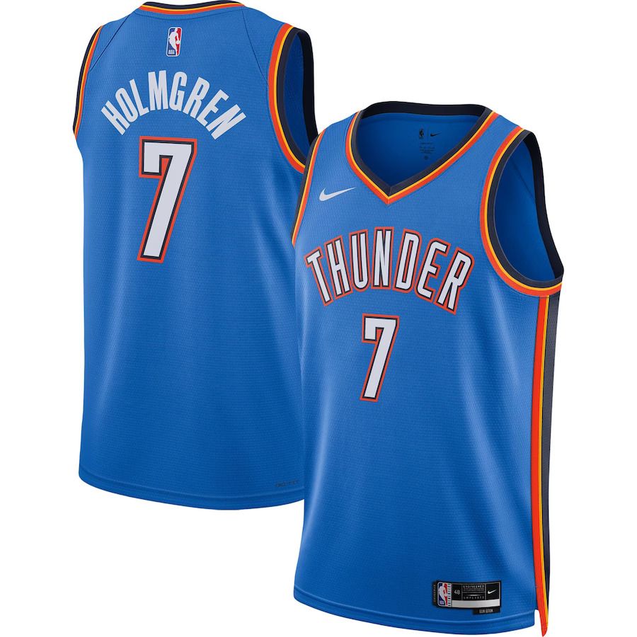 Men Oklahoma City Thunder #7 Chet Holmgren Nike Blue 2022 NBA Draft First Round Pick Player Swingman NBA Jersey->oklahoma city thunder->NBA Jersey